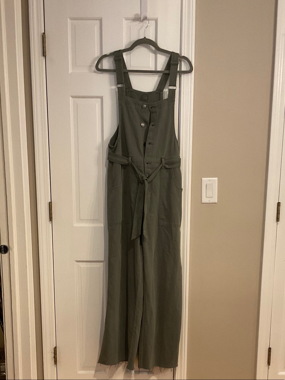 aerie Olive Utility Tie-Waist Jumpsuit